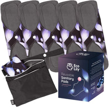 Load image into Gallery viewer, 6 Pack Reusable Cloth Sanitary Towels (3 Medium + 3 Heavy)
